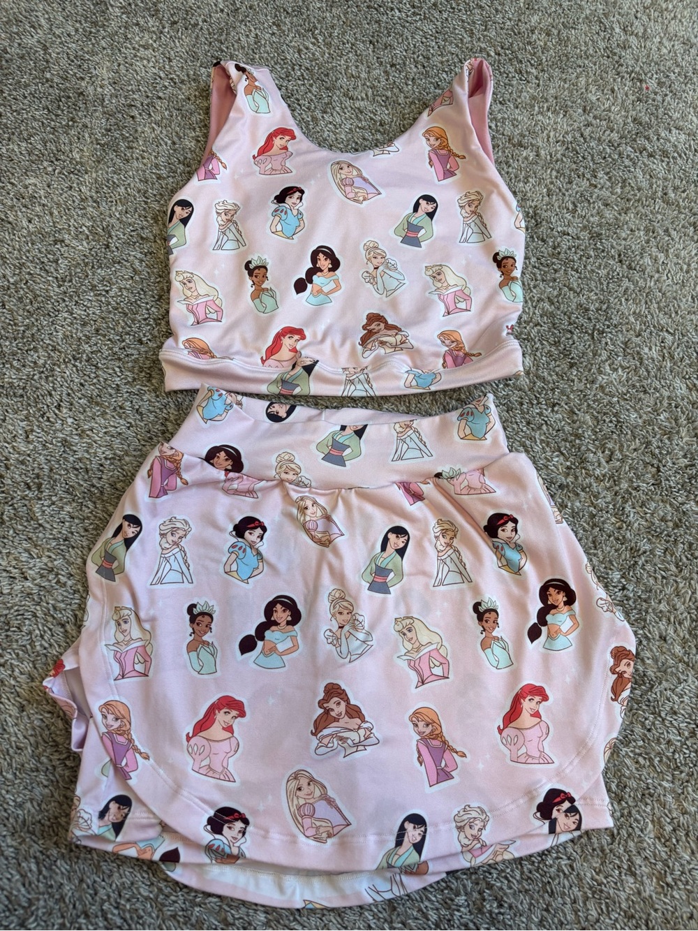 Girls Pink Disney Princess Two-Piece Set